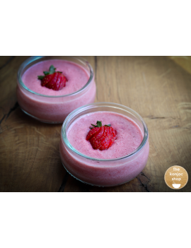 Mousse de fraise et farine de glucomannane de konjac