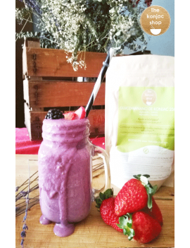 Smoothie de frutas vermelhas com glucomanano de konjac