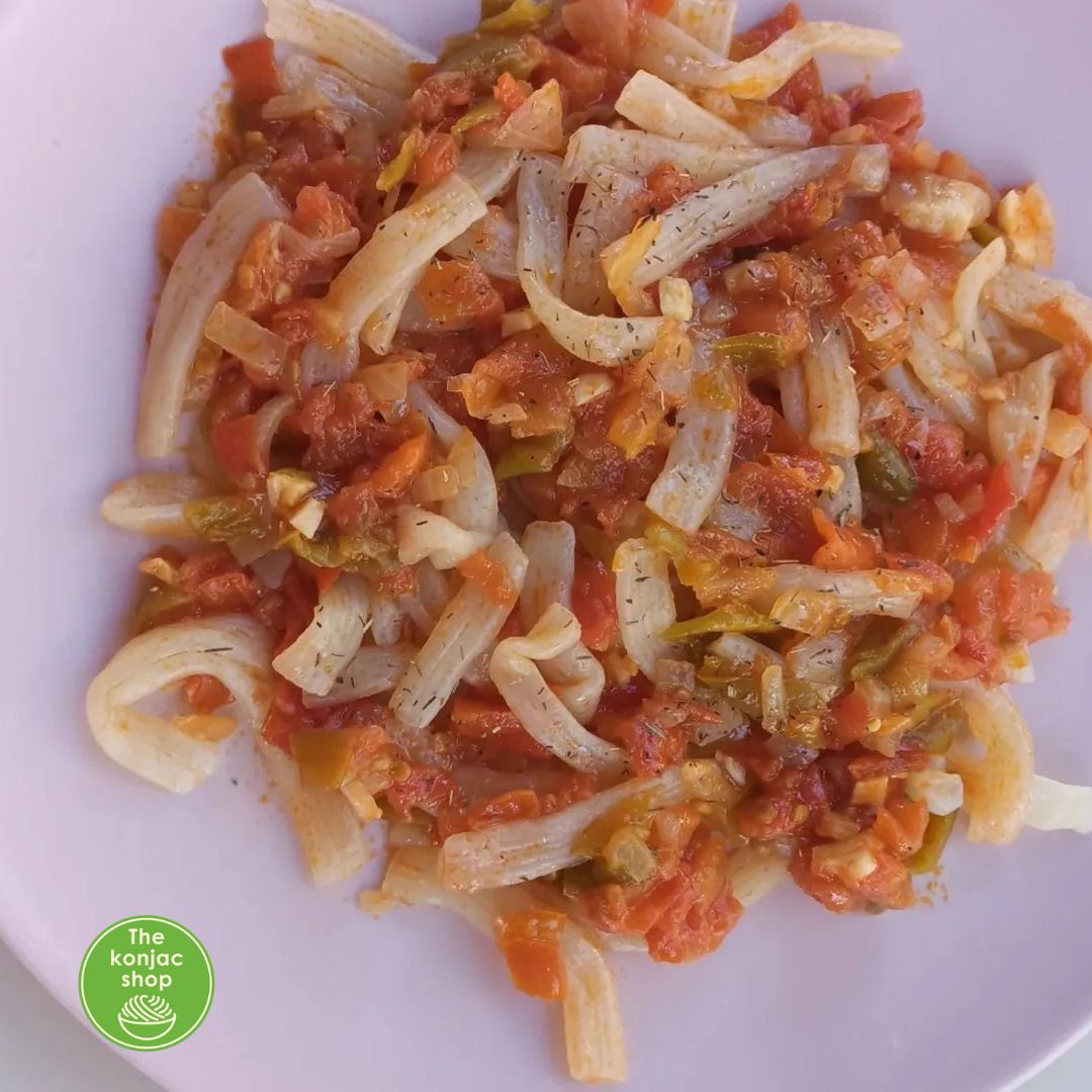 Macarrones de konjac con salsita