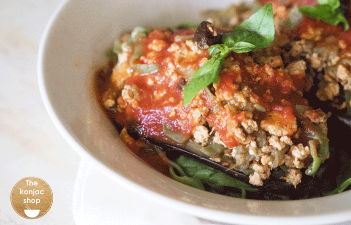 Berenjena rellena al ajo negro – 400kcal