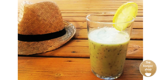 Batido de kiwi y melón con konjac- 130kcal