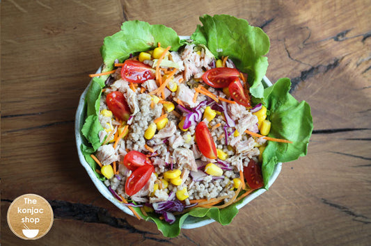 Ensalada de verano con cuscús de konjac – 260kcal