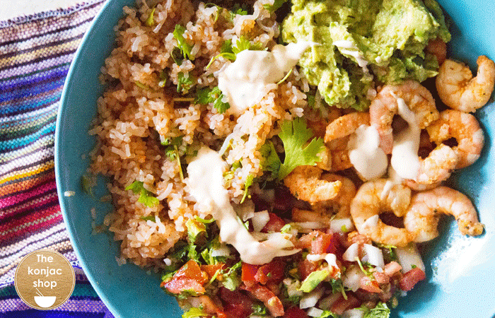 Bol mexicano con arroz konjac – 380kcal