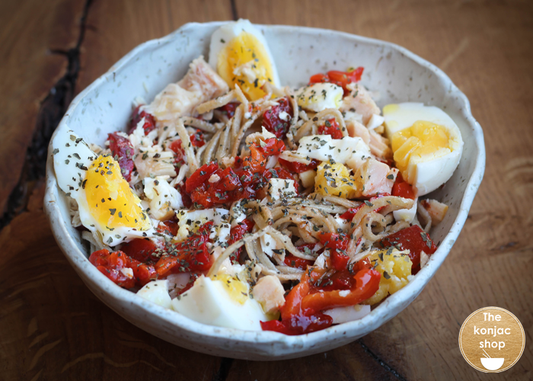 Ensalada de escalivada con konjac – 322kcal