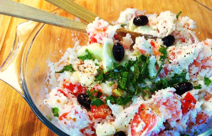 Salada de verão com arroz – 280kcal