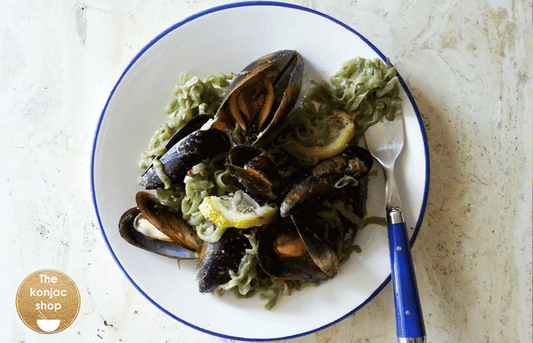 Tallarines con mejillones y salsa de anchoas – 130kcal