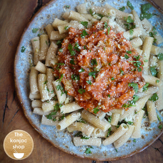Macarrones Konjac a la Boloñesa – 331kcal