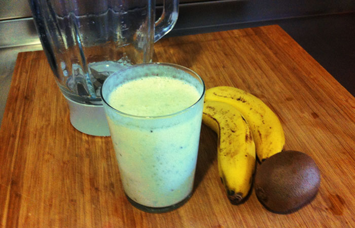 Batido de plátano y kiwi – 120kcal
