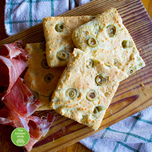 Focaccia de konjac – 220kcal