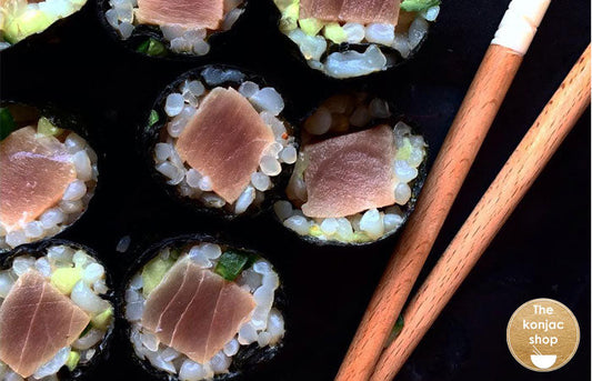 Makis de atún con arroz konjac – 190kcal