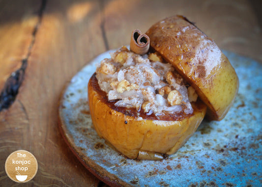 Manzanas rellenas de konjac y nueces – 260kcal
