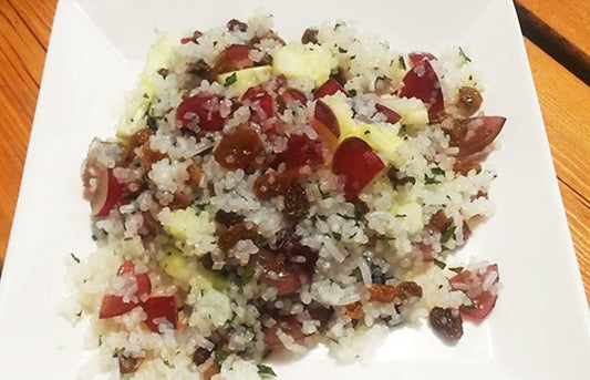 Taboulé com arroz de konjac e uvas – 350kcal
