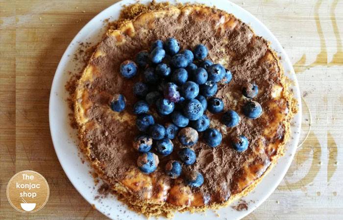 Cheesecake con glucomanano de konjac