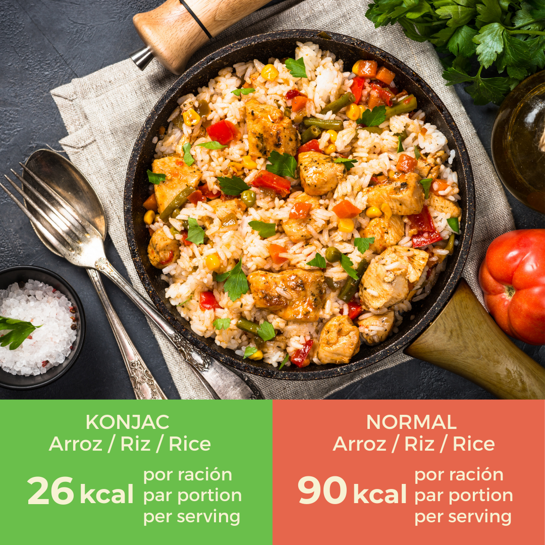 Comparativa arroz seco konjac