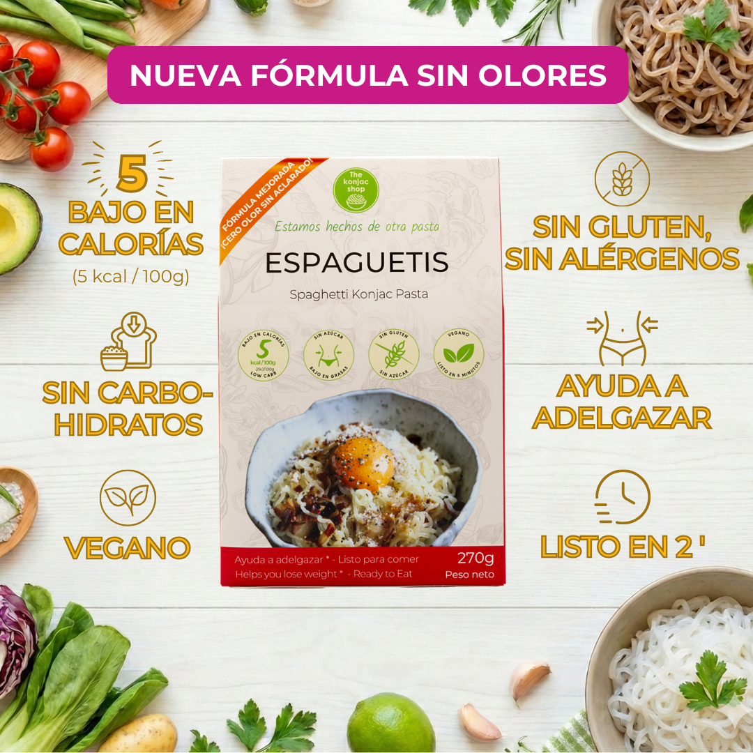 Espaguetis konjac Propiedades
