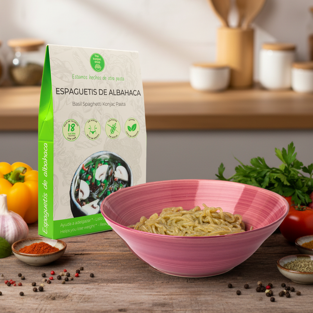 Espaguetis konjac de albahaca al natur