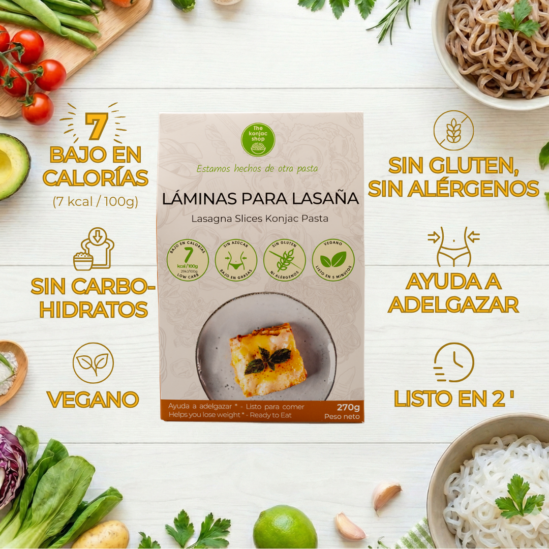 Láminas Lasaña de Konjac propiedades