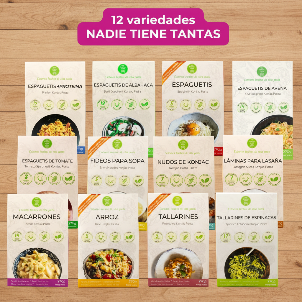 Pasta konjac - Pack Degusta - Todas las variedades