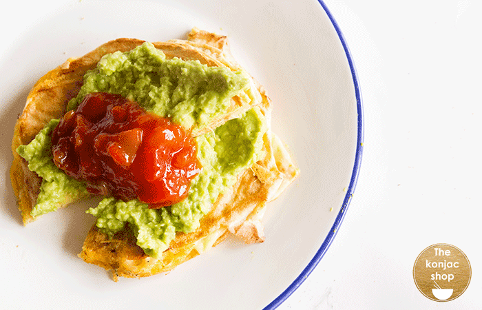 Quesadillas con glucomanano de konjac