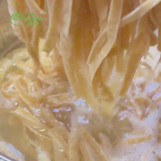 Receta con espaguetis de judía amarilla