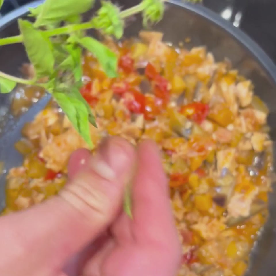 Espaguetis konjac verduras y atún