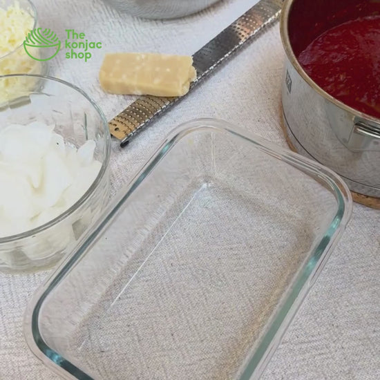 Lasaña de verduras con láminas de konjac