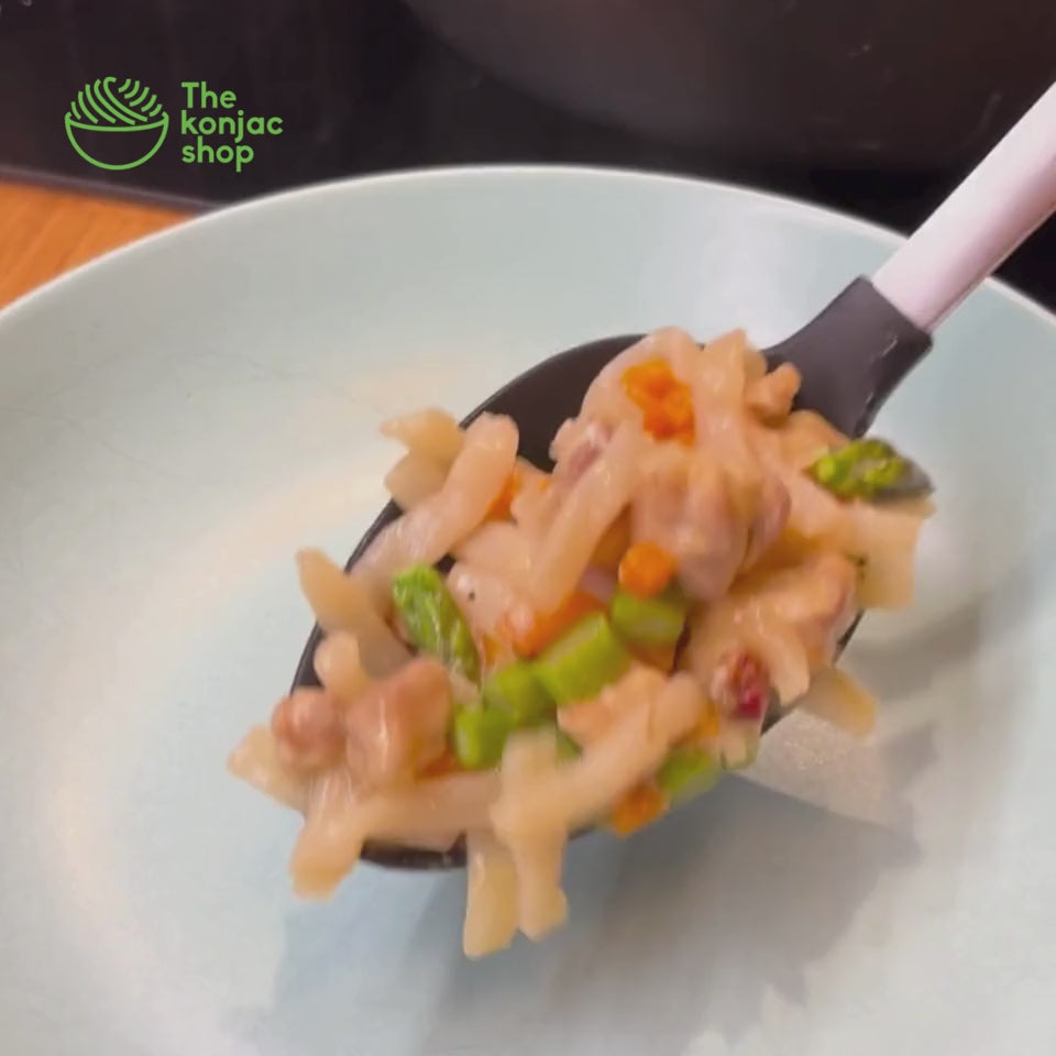 Receta con macarrones de konjac